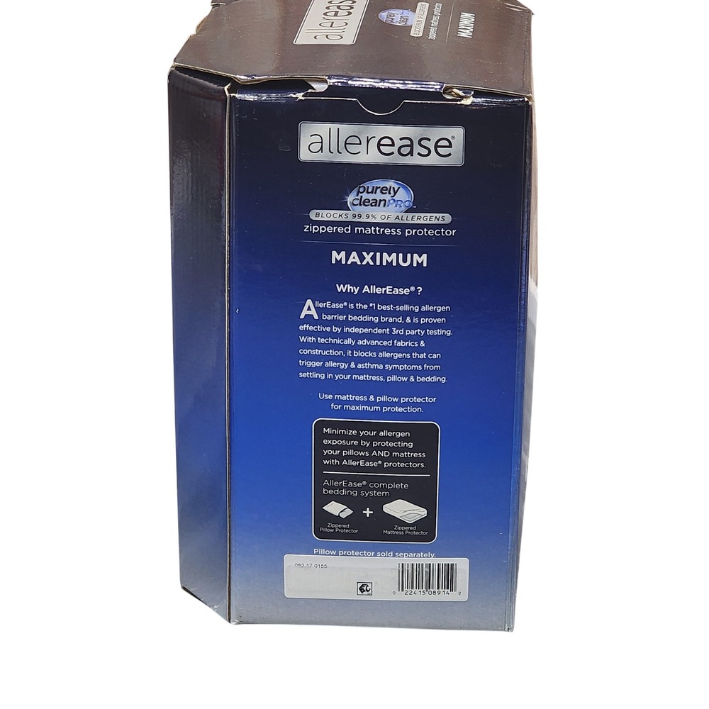 Allerease Purely Clean Pro Maximum Zippered Mattress Protector Queen Waterproof - Picture 3 of 8
